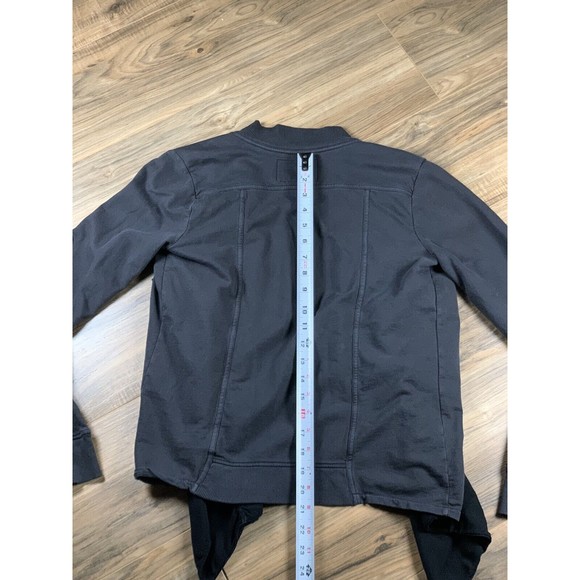 Lucky Brand Womens Drape Open Cardigan Blazer Jacket Gray Black Size S Pockets - Picture 8 of 8